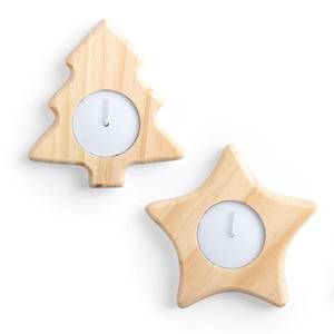 Wood Candle Holders - Tree shape and star shape